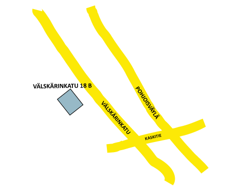 Kartta johon merkitty Fysioterapeutti Katja Tynjälän käyntiosoite: Alhotie 4, 2. krs, 04430 Järvenpää. 